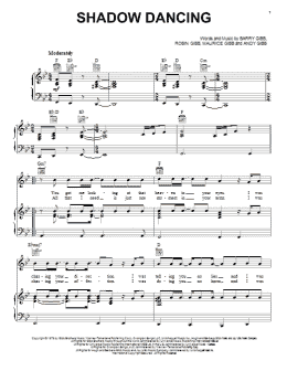 page one of Shadow Dancing (Piano, Vocal & Guitar Chords (Right-Hand Melody))