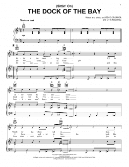 page one of (Sittin' On) The Dock Of The Bay (Piano, Vocal & Guitar Chords (Right-Hand Melody))