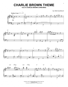 page one of Charlie Brown Theme (Piano Solo)