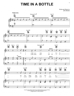 page one of Time In A Bottle (Piano, Vocal & Guitar Chords (Right-Hand Melody))