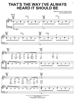 page one of That's The Way I've Always Heard It Should Be (Piano, Vocal & Guitar Chords (Right-Hand Melody))