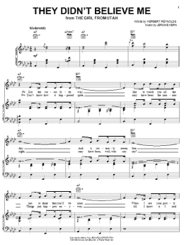 page one of They Didn't Believe Me (Piano, Vocal & Guitar Chords (Right-Hand Melody))