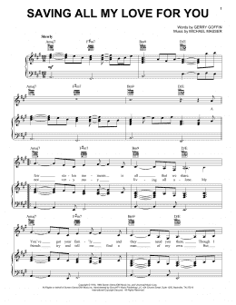 page one of Saving All My Love For You (Piano, Vocal & Guitar Chords (Right-Hand Melody))