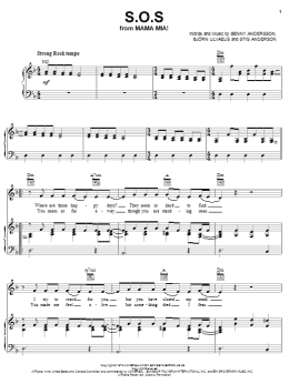 page one of S.O.S. (Piano, Vocal & Guitar Chords (Right-Hand Melody))