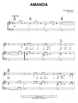 page one of Amanda (Piano, Vocal & Guitar Chords (Right-Hand Melody))