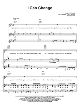 page one of I Can Change (Piano, Vocal & Guitar Chords (Right-Hand Melody))