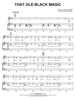 page one of That Old Black Magic (Piano, Vocal & Guitar Chords (Right-Hand Melody))
