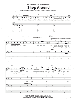 page one of Shop Around (Bass Guitar Tab)