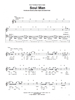 page one of Soul Man (Bass Guitar Tab)