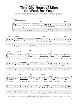 page one of This Old Heart Of Mine (Is Weak For You) (Bass Guitar Tab)