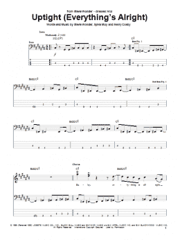 page one of Uptight (Everything's Alright) (Bass Guitar Tab)