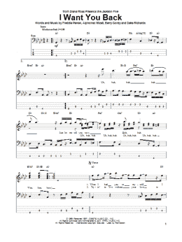page one of I Want You Back (Bass Guitar Tab)