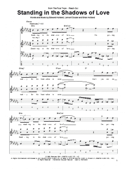 page one of Standing In The Shadows Of Love (Bass Guitar Tab)
