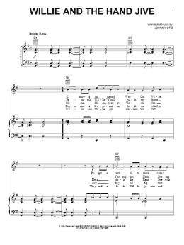 page one of Willie And The Hand Jive (Piano, Vocal & Guitar Chords (Right-Hand Melody))