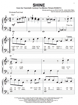 page one of Shine (from Robots) (Big Note Piano)