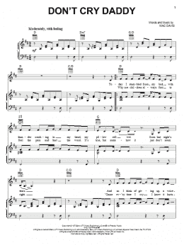 page one of Don't Cry Daddy (Piano, Vocal & Guitar Chords (Right-Hand Melody))