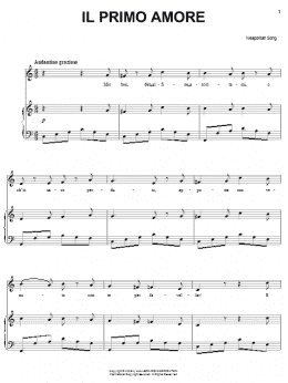 page one of Il primo amore (Piano, Vocal & Guitar Chords (Right-Hand Melody))