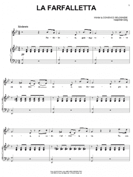 page one of La farfalletta (Piano, Vocal & Guitar Chords (Right-Hand Melody))