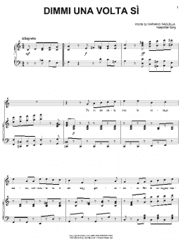 page one of Dimmi una volta si (Piano, Vocal & Guitar Chords (Right-Hand Melody))
