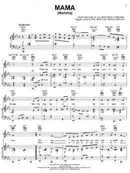 page one of Mama (Mamma) (Piano, Vocal & Guitar Chords (Right-Hand Melody))