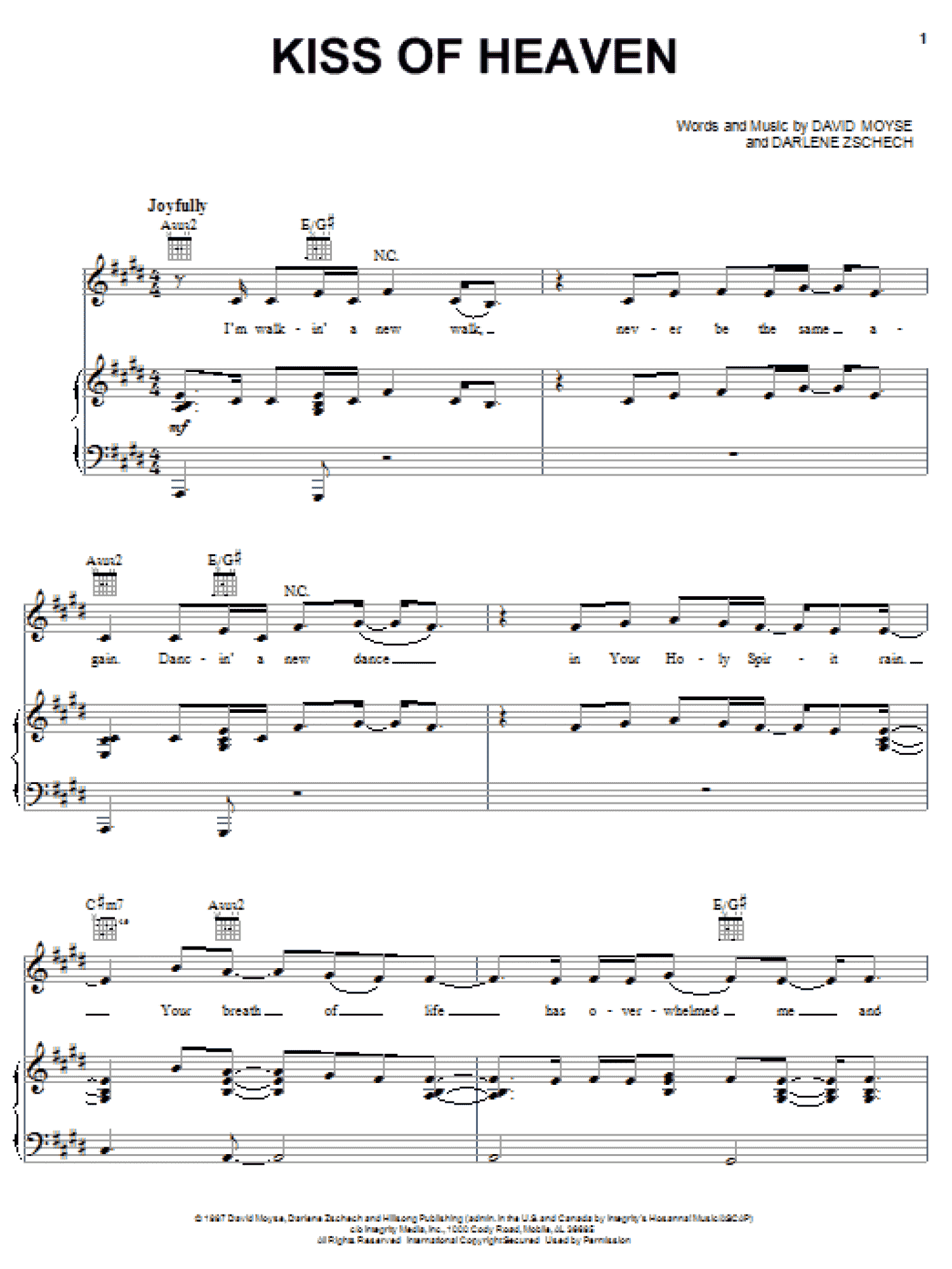 Kiss Of Heaven (Piano, Vocal & Guitar Chords (Right-Hand Melody))