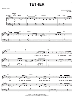 page one of Tether (Piano, Vocal & Guitar Chords (Right-Hand Melody))