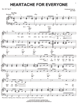 page one of Heartache For Everyone (Piano, Vocal & Guitar Chords (Right-Hand Melody))
