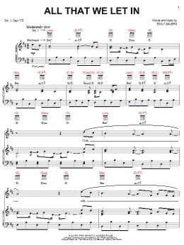 page one of All That We Let In (Piano, Vocal & Guitar Chords (Right-Hand Melody))
