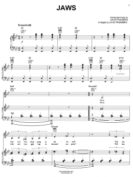 page one of Jaws (Piano, Vocal & Guitar Chords (Right-Hand Melody))