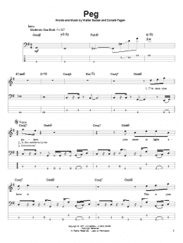 page one of Peg (Bass Guitar Tab)