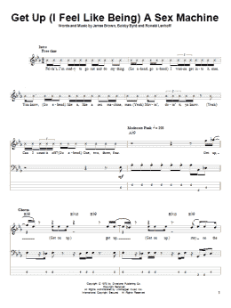 page one of Get Up (I Feel Like Being) A Sex Machine (Bass Guitar Tab)