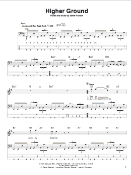 page one of Higher Ground (Bass Guitar Tab)