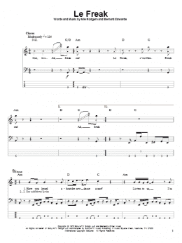 page one of Le Freak (Bass Guitar Tab)