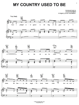 page one of My Country Used To Be (Piano, Vocal & Guitar Chords (Right-Hand Melody))
