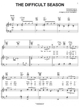 page one of The Difficult Season (Piano, Vocal & Guitar Chords (Right-Hand Melody))