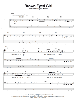 page one of Brown Eyed Girl (Bass Guitar Tab)
