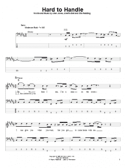 page one of Hard To Handle (Bass Guitar Tab)