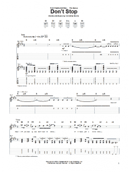 page one of Don't Stop (Guitar Tab)