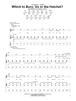 page one of Which To Bury; Us Or The Hatchet? (Guitar Tab)