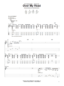 page one of Over My Head (Guitar Tab)