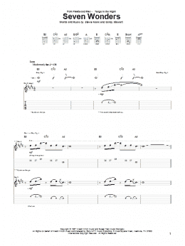 page one of Seven Wonders (Guitar Tab)