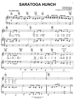 page one of Saratoga Hunch (Piano, Vocal & Guitar Chords (Right-Hand Melody))