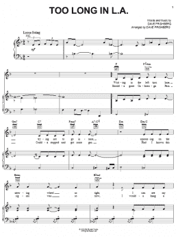 page one of Too Long In L.A. (Piano, Vocal & Guitar Chords (Right-Hand Melody))