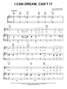 page one of I Can Dream, Can't I? (from Right This Way) (Piano, Vocal & Guitar Chords (Right-Hand Melody))