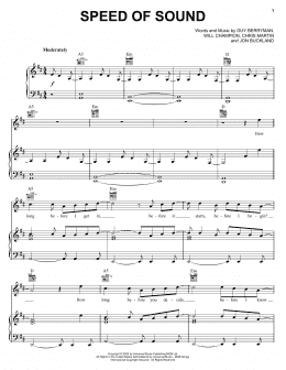 page one of Speed Of Sound (Piano, Vocal & Guitar Chords (Right-Hand Melody))