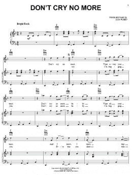 page one of Don't Cry No More (Piano, Vocal & Guitar Chords (Right-Hand Melody))