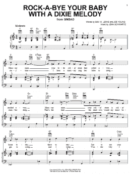 page one of Rock-A-Bye Your Baby With A Dixie Melody (Piano, Vocal & Guitar Chords (Right-Hand Melody))
