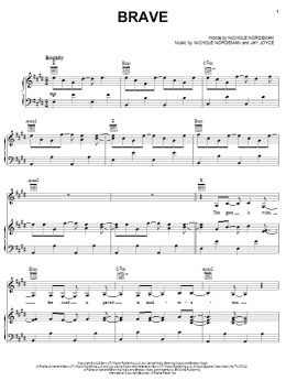 page one of Brave (Piano, Vocal & Guitar Chords (Right-Hand Melody))