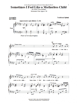 page one of Sometimes I Feel Like A Motherless Child (Unison Choir)