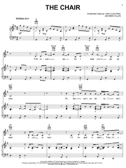 page one of The Chair (Piano, Vocal & Guitar Chords (Right-Hand Melody))